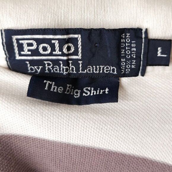 Vintage Polo Ralph Lauren Polo Shirt Mens Size Large The Big Shirt Made In USA - Picture 5 of 6